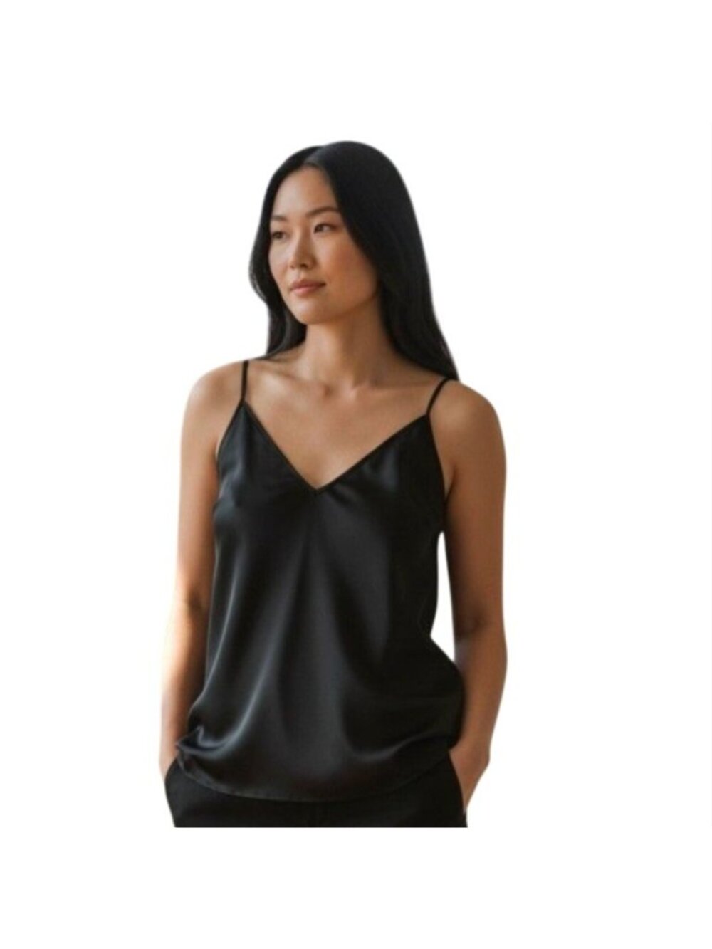 Ettitude Sateen Cami in Onyx Black NWT - Size XL